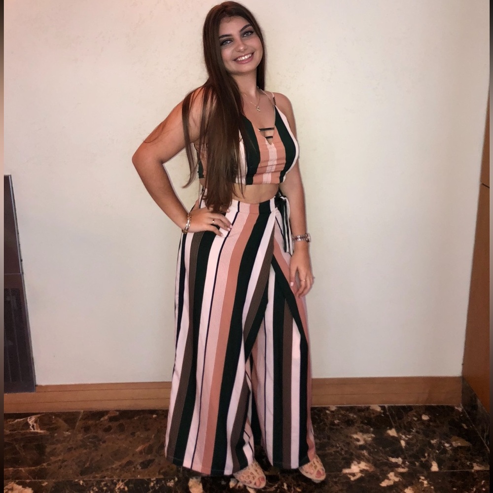 Two piece Wide Leg Pant Set